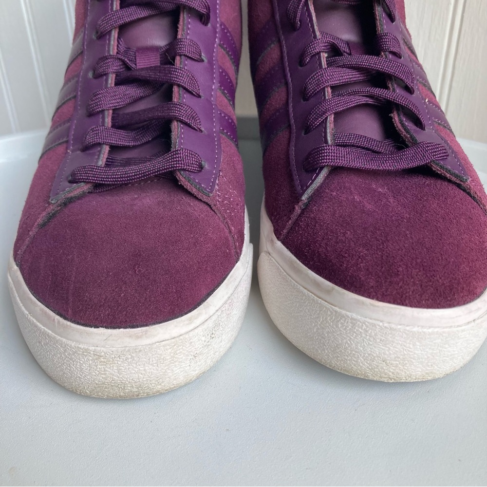 Adidas Neo Cloudfoam Deep Purple High Top Sneaker Womens 8 Shoe - Picture 6 of 15